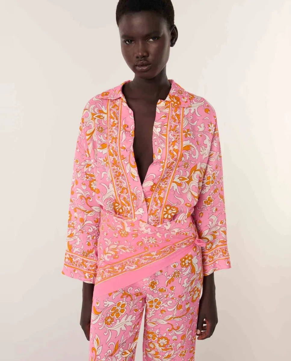 Женская льняная блузка с принтом Maje, оранжевый
Женская льняная блузка с принтом Maje, оранжевый