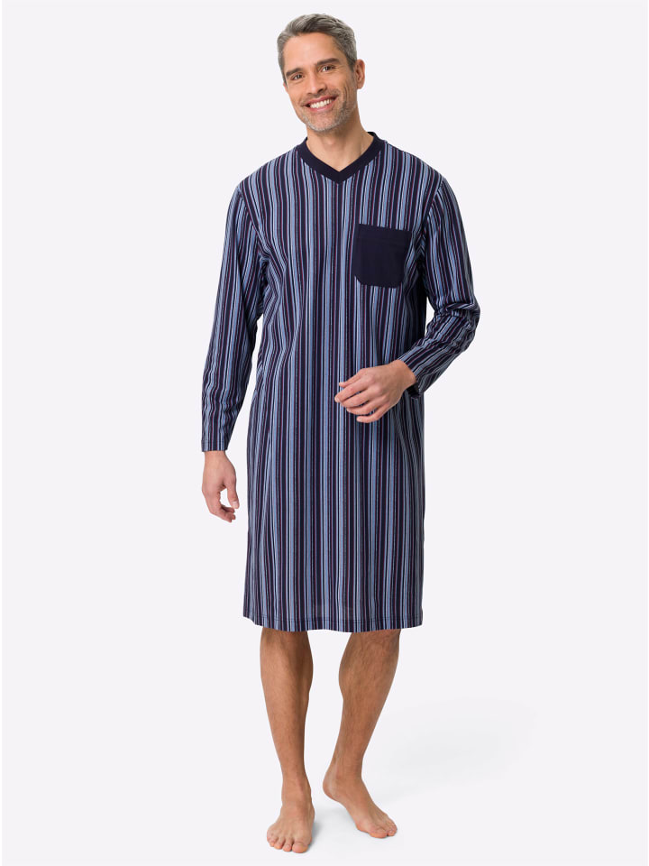 Ночная рубашка в темно-синюю полоску Sieh an!
Ночная рубашка в темно-синюю полоску Sieh an!