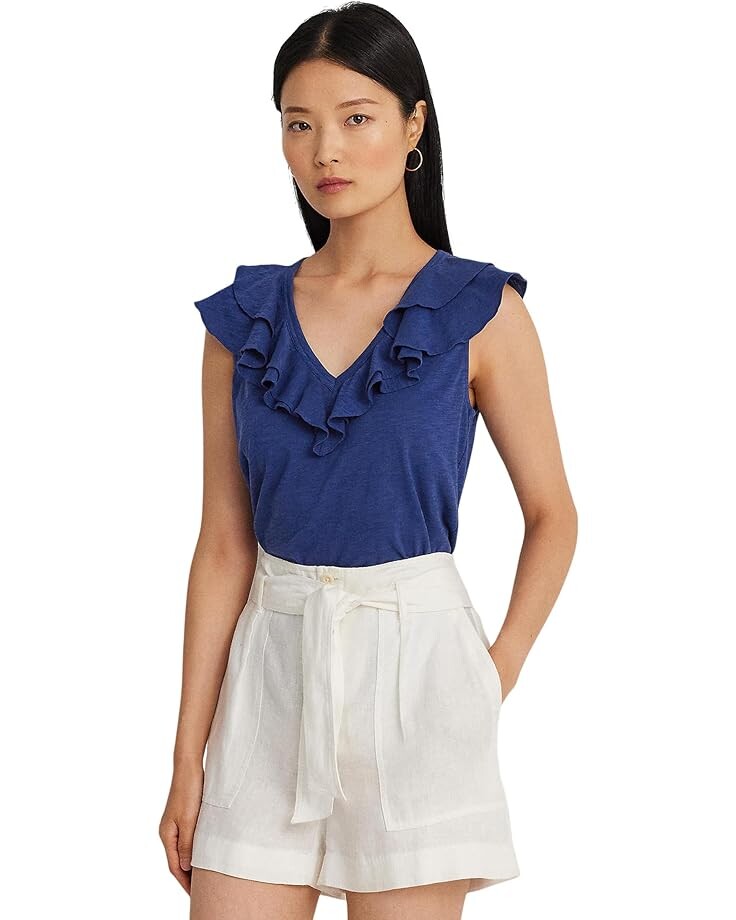 Футболка LAUREN Ralph Lauren Ruffle Trim Slub Jersey Sleeveless, цвет Indigo Sail
Футболка LAUREN Ralph Lauren Ruffle Trim Slub Jersey Sleeveless, цвет Indigo Sail