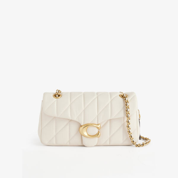 Стеганая кожаная сумка через плечо tabby с металлической бляшкой Coach, цвет b4/chalk
Стеганая кожаная сумка через плечо tabby с металлической бляшкой Coach, цвет b4/chalk