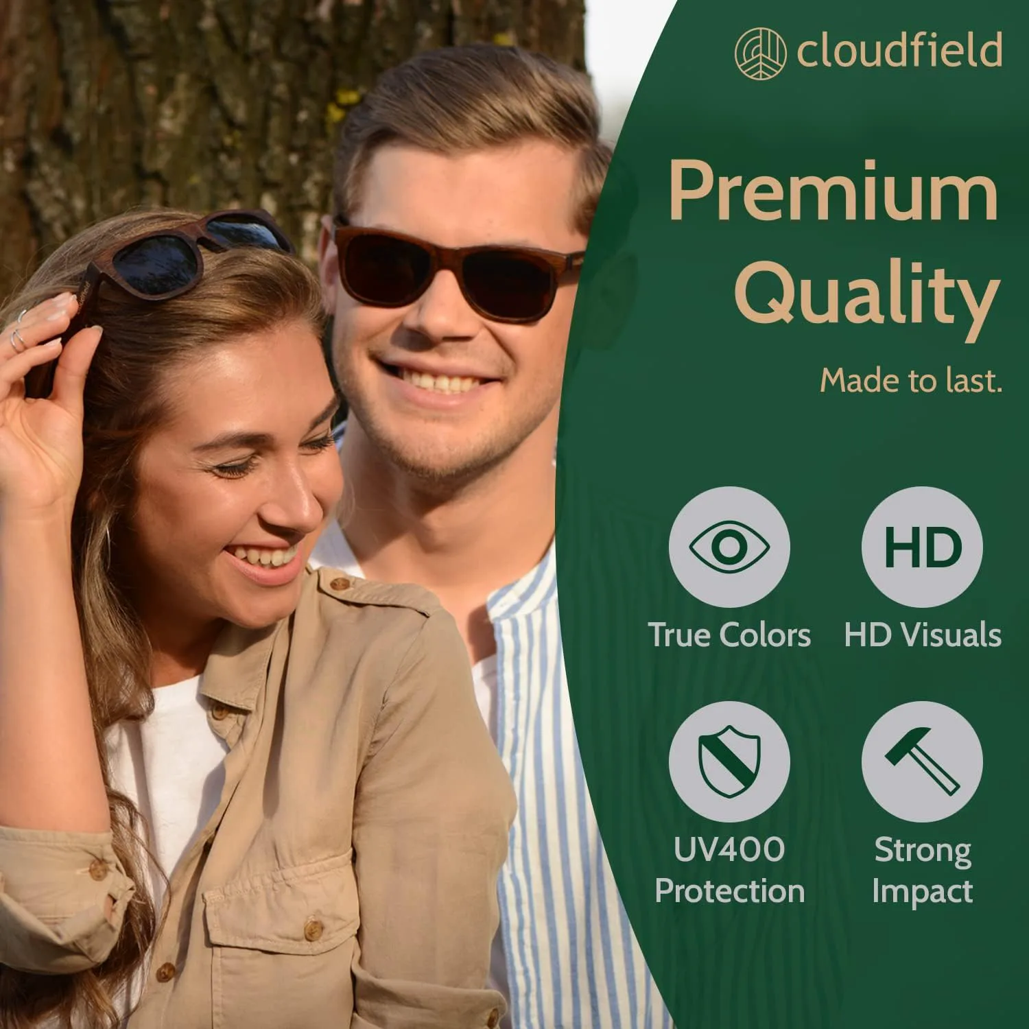 Солнцезащитные очки Cloudfield в деревянной оправе для мужчин и женщин с 9-слойными поляризованными линзами и двойным слоем защиты от УФ-излучения, Rustic Brown
Солнцезащитные очки Cloudfield в деревянной оправе для мужчин и женщин с 9-слойными поляризованными линзами и двойным слоем защиты от УФ-излучения, Rustic Brown