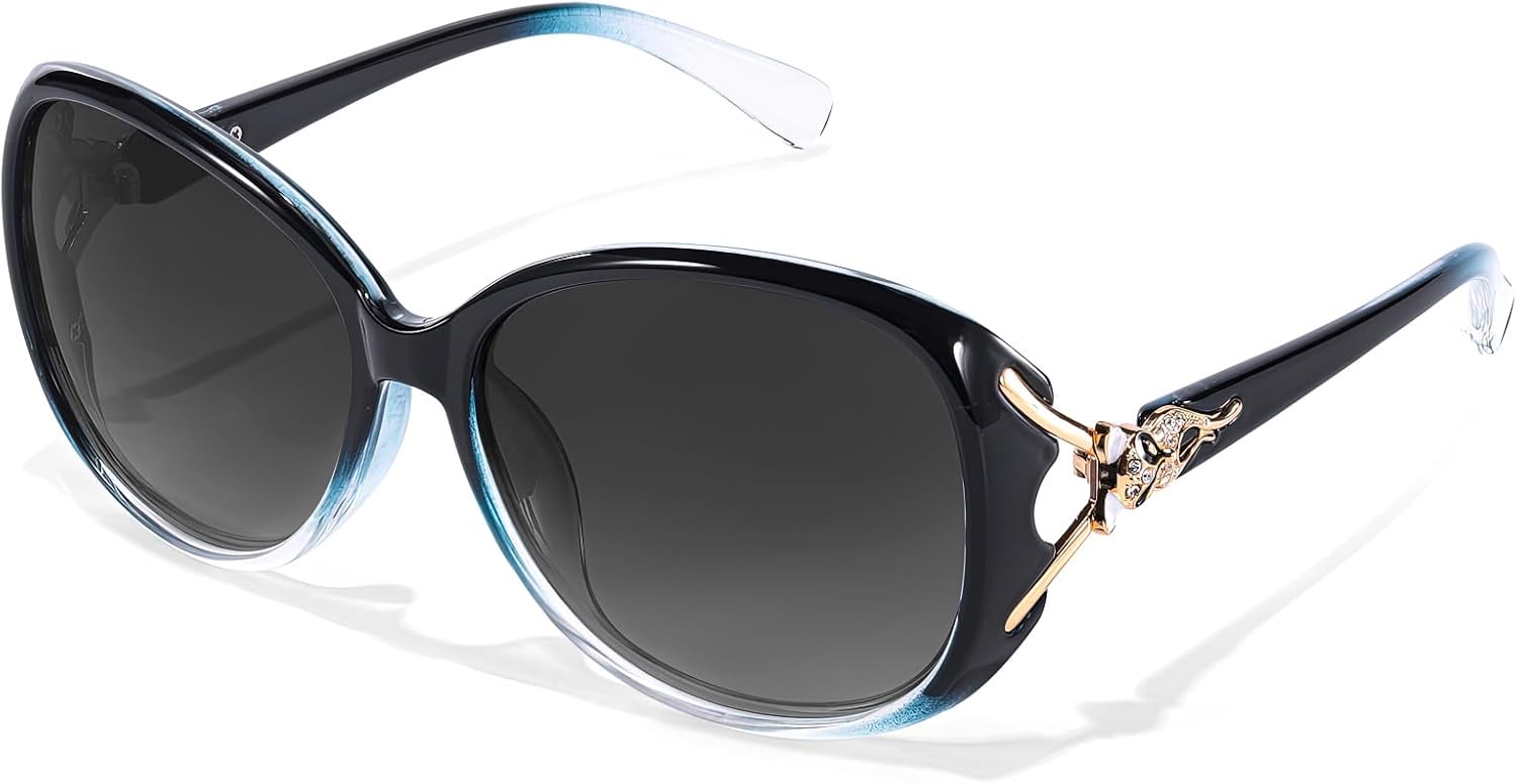 Солнцезащитные очки FIMILU для женщин. Модные поляризованные солнцезащитные очки большого размера с защитой от УФ-излучения, A7 Blue Frame/Polarized Gradient Grey Lens
Солнцезащитные очки FIMILU для женщин. Модные поляризованные солнцезащитные очки большого размера с защитой от УФ-излучения, A7 Blue Frame/Polarized Gradient Grey Lens