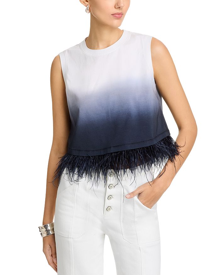 Футболка укороченная с эффектом деграде Cinq à Sept, мультиколор 
Футболка укороченная с эффектом деграде Cinq à Sept, мультиколор