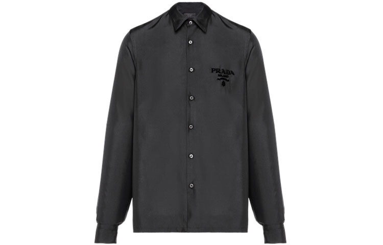 Рубашка мужская Prada удлиненная, черный 
Рубашка мужская Prada удлиненная, черный