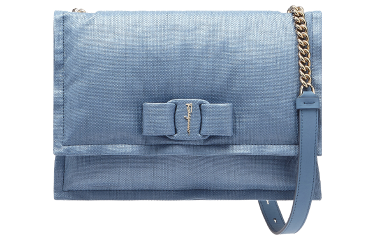 Ferragamo Женская сумка кроссбоди из ткани Viva светло-голубого цвета 
Ferragamo Женская сумка кроссбоди из ткани Viva светло-голубого цвета