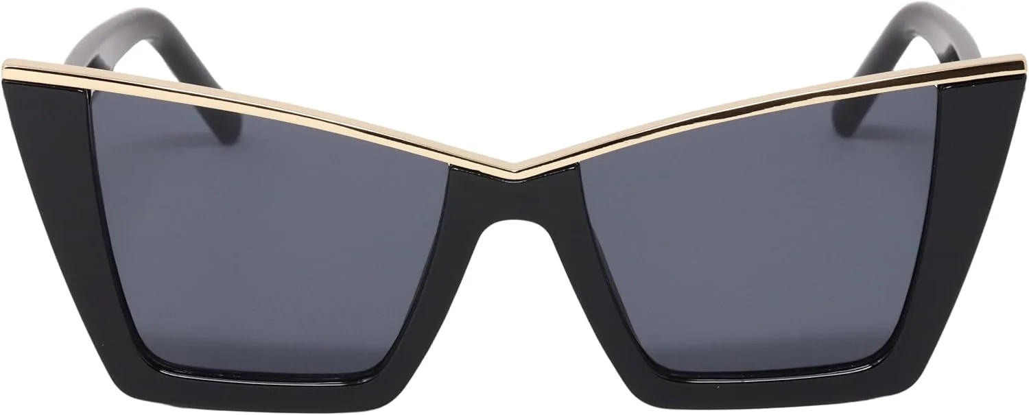 Модные ретро-солнцезащитные очки большого квадратного размера «кошачий глаз» для женщин, защита от УФ-излучения, винтажный стиль RAVI EYEWEAR, Black / Black
Модные ретро-солнцезащитные очки большого квадратного размера «кошачий глаз» для женщин, защита от УФ-излучения, винтажный стиль RAVI EYEWEAR, Black / Black