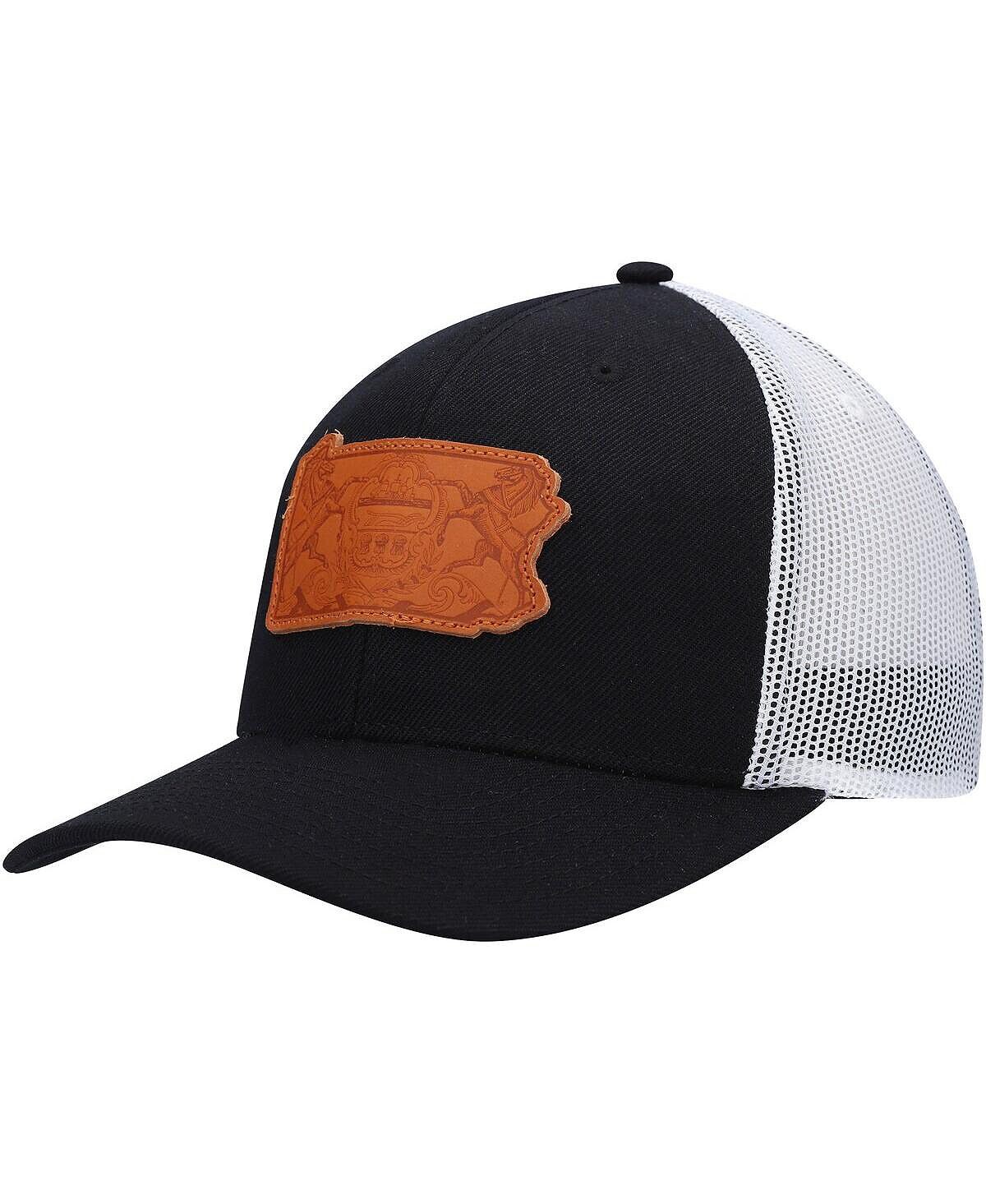 Мужская черная кожаная кепка Trucker Snapback с аппликацией из пенсильванской кожи Local Crowns
Мужская черная кожаная кепка Trucker Snapback с аппликацией из пенсильванской кожи Local Crowns