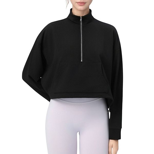 Женский лонгслив с полумолнией, воротником-стойкой и карманом-кенгуру Anna-Kaci, Black
Женский лонгслив с полумолнией, воротником-стойкой и карманом-кенгуру Anna-Kaci, Black