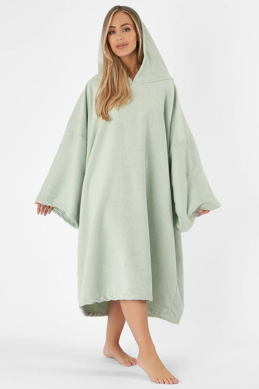 Пончо, большое полотенце с капюшоном, банный пляжный халат OHS, зеленый
Пончо, большое полотенце с капюшоном, банный пляжный халат OHS, зеленый