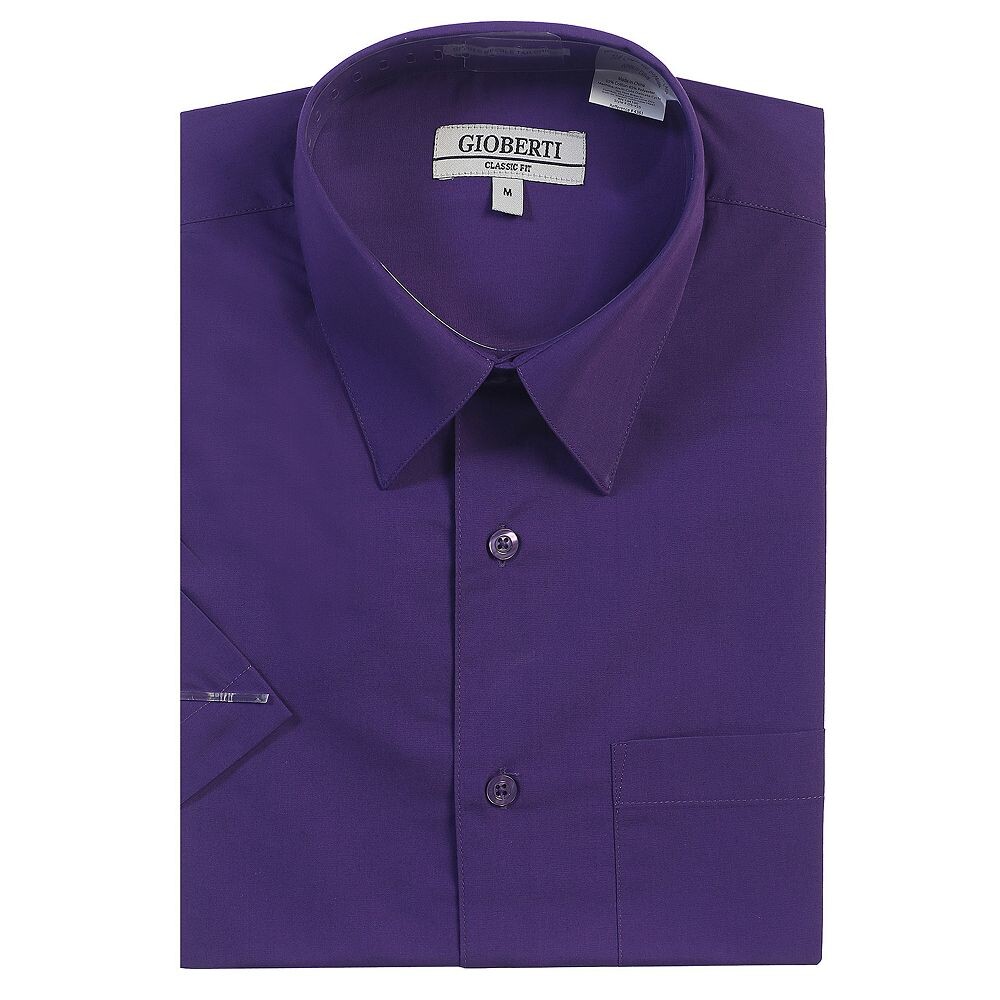 Gioberti Мужская однотонная классическая рубашка с коротким рукавом, цвет Purple B
Gioberti Мужская однотонная классическая рубашка с коротким рукавом, цвет Purple B