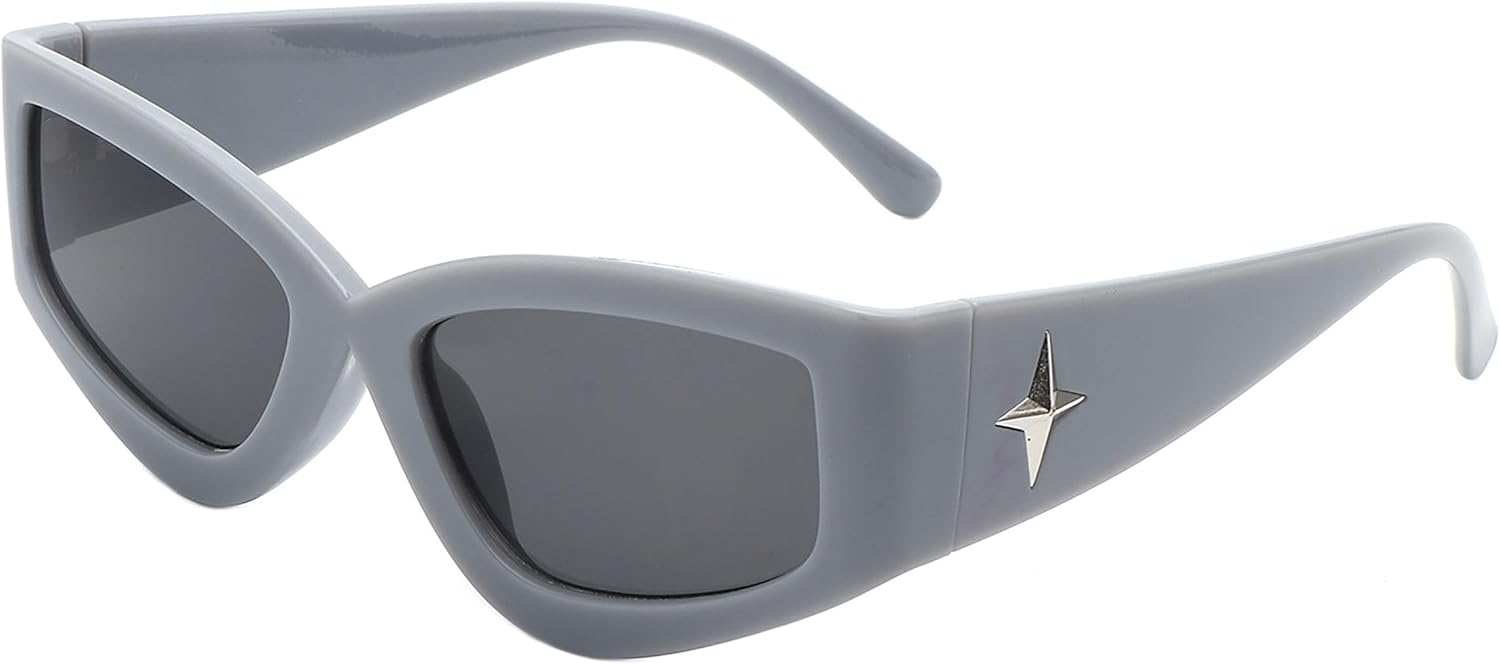 Солнцезащитные очки PASTL в стиле ретро «кошачий глаз» с элегантной угловатой прямоугольной оправой, серебристыми звездочками и защитой от УФ-излучения UV400, Gray (Black)
Солнцезащитные очки PASTL в стиле ретро «кошачий глаз» с элегантной угловатой прямоугольной оправой, серебристыми звездочками и защитой от УФ-излучения UV400, Gray (Black)