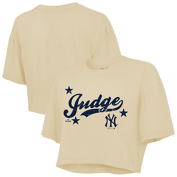 Женский укороченный топ свободного кроя Aaron Judge кремового цвета с символикой New York Yankees Majestic Threads
Женский укороченный топ свободного кроя Aaron Judge кремового цвета с символикой New York Yankees Majestic Threads