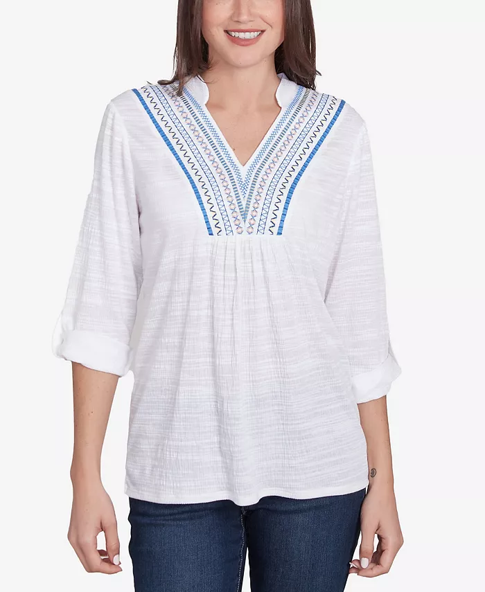 Миниатюрный мягкий свободный фактурный топ с V-образным вырезом Ruby Rd., белый
Миниатюрный мягкий свободный фактурный топ с V-образным вырезом Ruby Rd., белый