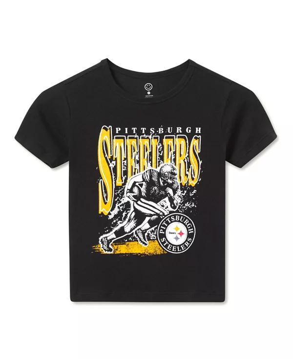 Футболка унисекс с символикой команды «Питтсбург Стилерс» (НФЛ) для маленьких и больших детей. Junk Food Clothing, черный
Футболка унисекс с символикой команды «Питтсбург Стилерс» (НФЛ) для маленьких и больших детей. Junk Food Clothing, черный