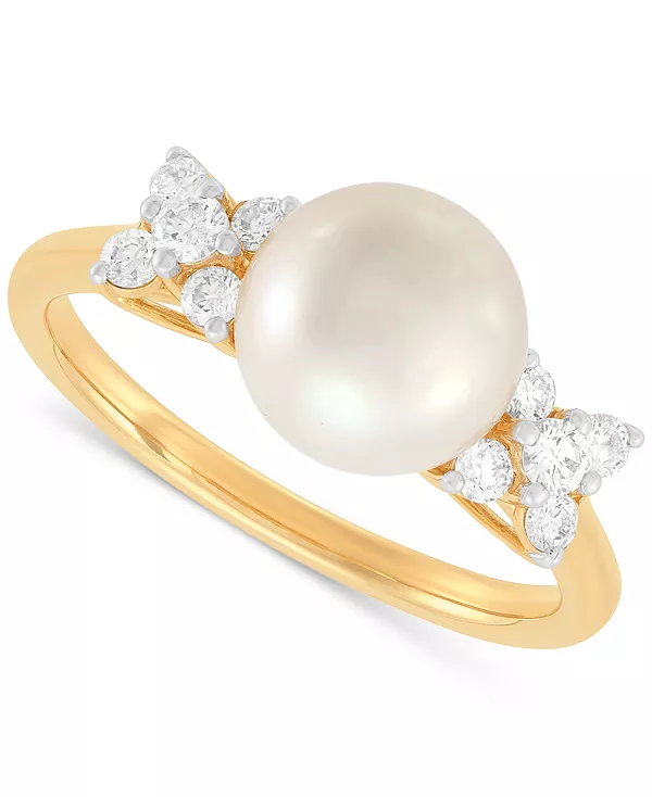Кольцо с культивированным пресноводным жемчугом (9 мм) и выращенным в лаборатории бриллиантом (1/3 карата) из 14-каратного золота Grown With Love, gold
Кольцо с культивированным пресноводным жемчугом (9 мм) и выращенным в лаборатории бриллиантом (1/3 карата) из 14-каратного золота Grown With Love, gold