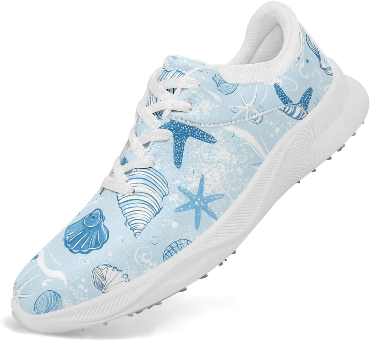 Водонепроницаемые гольф-туфли без шипов для мужчин и женщин - с гавайским океанским принтом, легкие, дышащие и удобные для гольфа и повседневной носки Awsole, белый/синий
Водонепроницаемые гольф-туфли без шипов для мужчин и женщин - с гавайским океанским принтом, легкие, дышащие и удобные для гольфа и повседневной носки Awsole, белый/синий