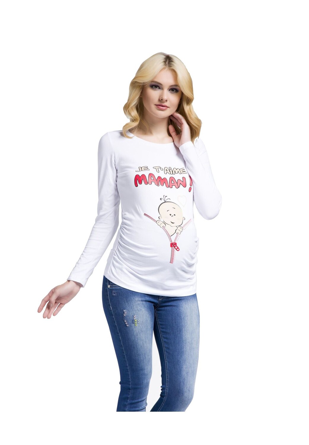 Рубашка для беременных с длинными рукавами и мотивом Je t’aime maman M.M.C., белый
Рубашка для беременных с длинными рукавами и мотивом Je t’aime maman M.M.C., белый