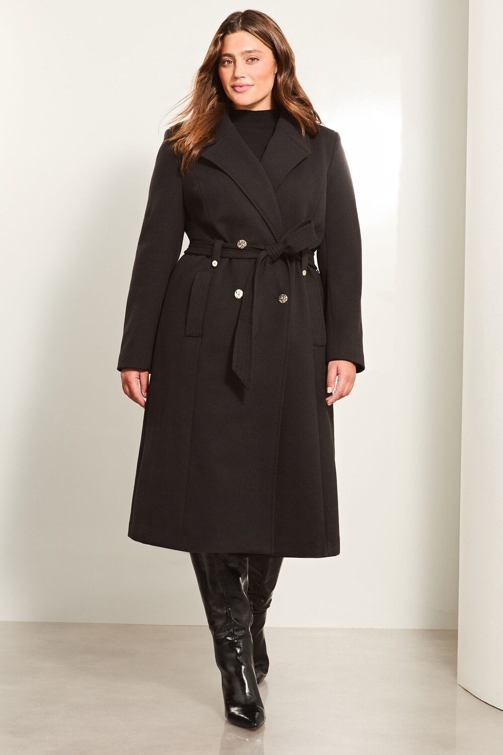 Двубортное длинное пальто с поясом Lipsy, черный
Двубортное длинное пальто с поясом Lipsy, черный