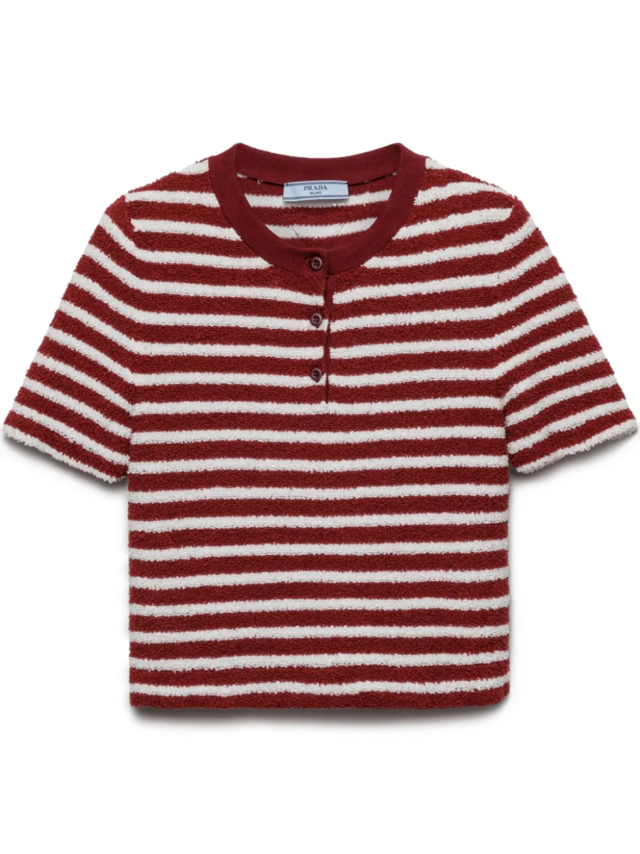 Топ-поло из хлопкового букле Prada, красный
Топ-поло из хлопкового букле Prada, красный