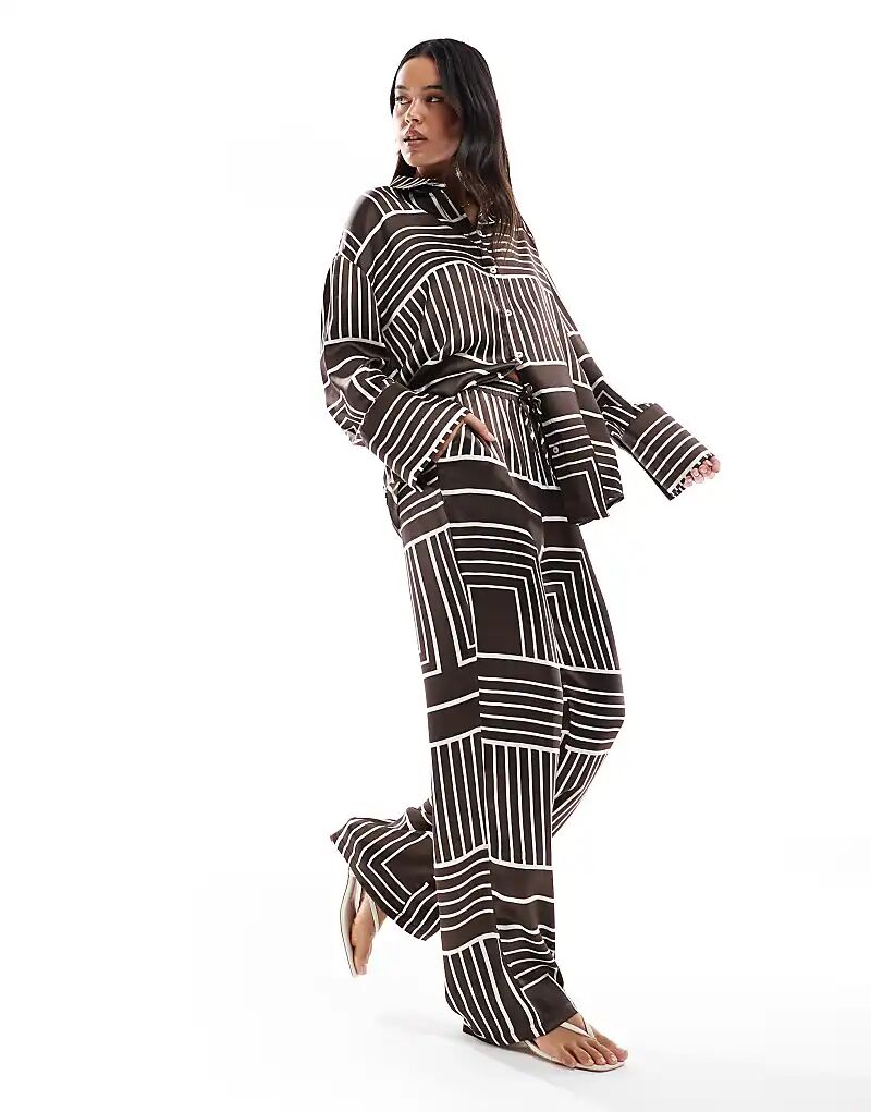 Широкие брюки 4th & Reckless из атласа с коричневым плиточным принтом
Широкие брюки 4th & Reckless из атласа с коричневым плиточным принтом