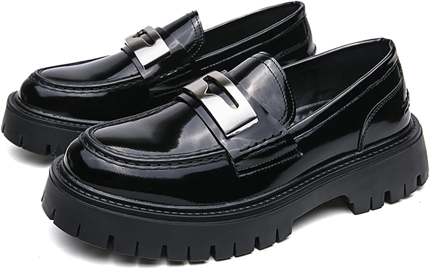 Мужские лоферы на платформе из лаковой кожи с массивной подошвой, без шнуровки, модные, с круглым носком, для работы и повседневной носки, с противоскользящей подошвой Forevercan, черный
Мужские лоферы на платформе из лаковой кожи с массивной подошвой, без шнуровки, модные, с круглым носком, для работы и повседневной носки, с противоскользящей подошвой Forevercan, черный