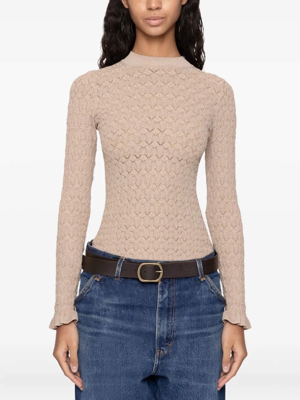 Свитер с длинными рукавами фактурной вязки Sea, нейтральный
Свитер с длинными рукавами фактурной вязки Sea, нейтральный