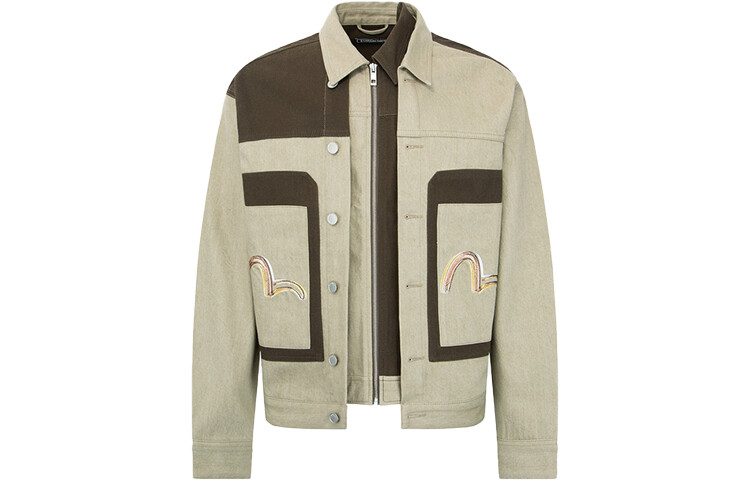 Джинсовая куртка мужская контрастная Evisu, цвет Color Blocking
Джинсовая куртка мужская контрастная Evisu, цвет Color Blocking