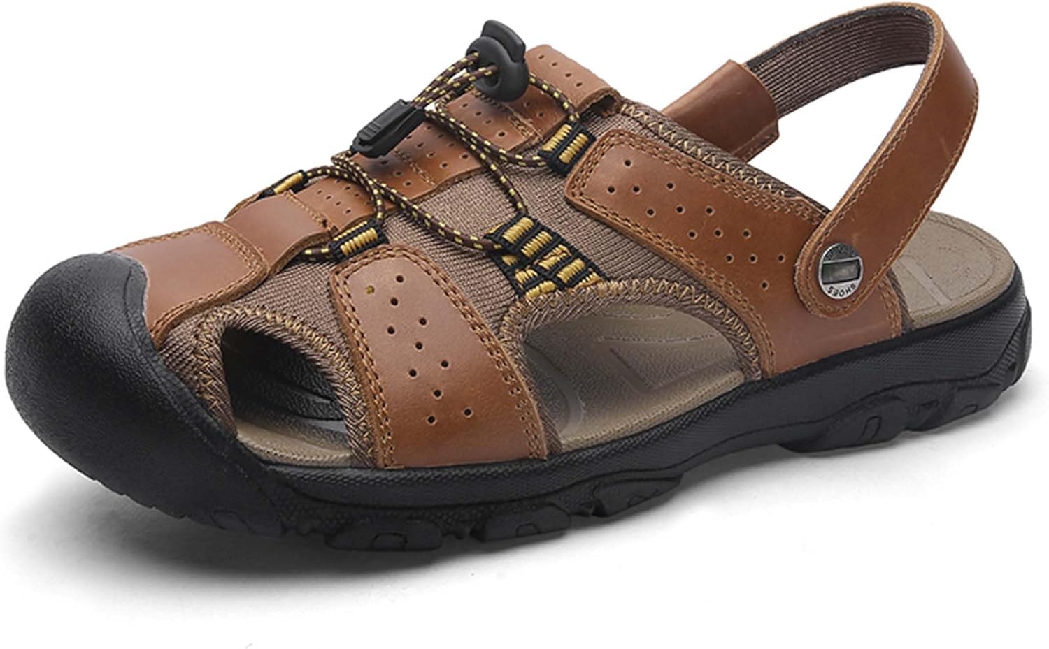 Мужские премиальные кожаные сандалии Vtiao, закрытые кожаные туфли, утолщенная подошва защищает пальцы, противоскользящие, износостойкие, прочные, коричневый
Мужские премиальные кожаные сандалии Vtiao, закрытые кожаные туфли, утолщенная подошва защищает пальцы, противоскользящие, износостойкие, прочные, коричневый