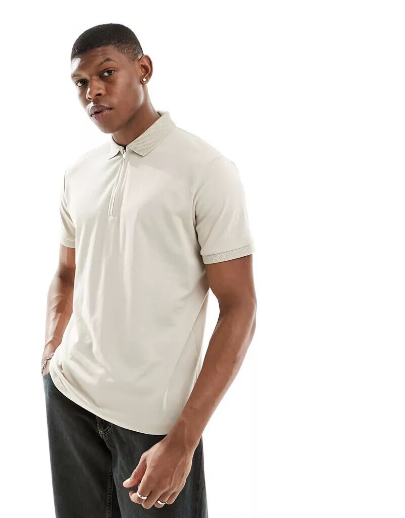 Кремовая рубашка-поло с полумолнией Selected Homme
Кремовая рубашка-поло с полумолнией Selected Homme