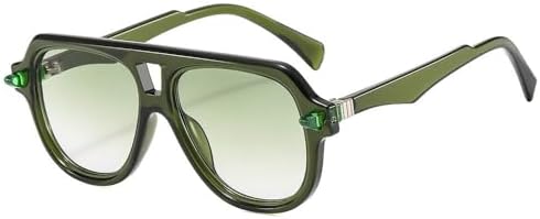 Солнцезащитные очки с двойной перемычкой для женщин, ретро-градиентные солнцезащитные очки с защитой от УФ-излучения UV400, модные мужские солнцезащитные очки с заклепками MTZJH, Green
Солнцезащитные очки с двойной перемычкой для женщин, ретро-градиентные солнцезащитные очки с защитой от УФ-излучения UV400, модные мужские солнцезащитные очки с заклепками MTZJH, Green