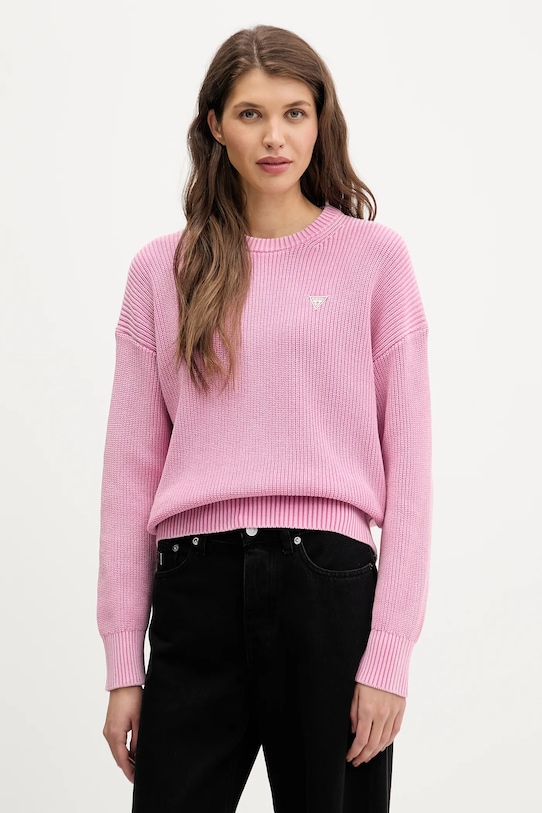 Хлопковый свитер Guess Jeans, розовый
Хлопковый свитер Guess Jeans, розовый