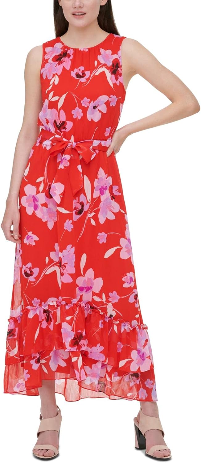 Платье Calvin Klein без рукавов с принтом, поясом и оборками, Watermelon Wisteria Multi
Платье Calvin Klein без рукавов с принтом, поясом и оборками, Watermelon Wisteria Multi