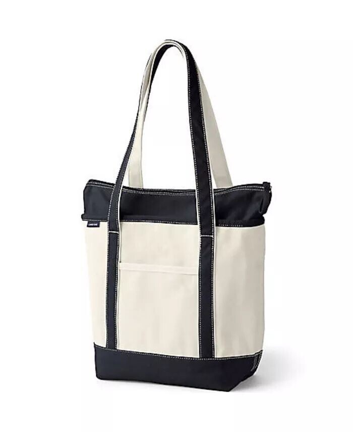 Сумка-тоут среднего размера из парусины с карманами на молнии и длинной ручкой Lands' End, белый
Сумка-тоут среднего размера из парусины с карманами на молнии и длинной ручкой Lands' End, белый