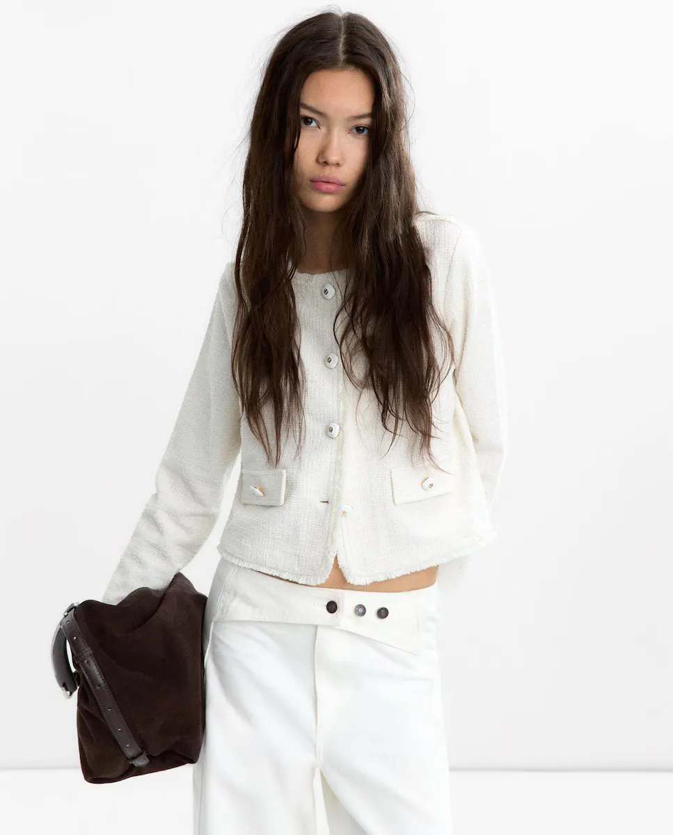 Женский жакет-кардиган с пуговицами и бахромой по краям Parfois, белый
Женский жакет-кардиган с пуговицами и бахромой по краям Parfois, белый