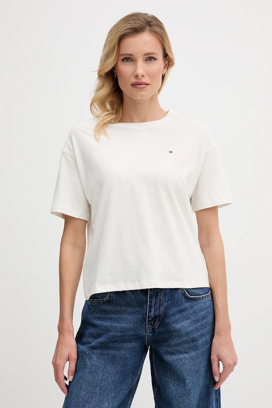 Хлопковая футболка Tommy Hilfiger, бежевый
Хлопковая футболка Tommy Hilfiger, бежевый