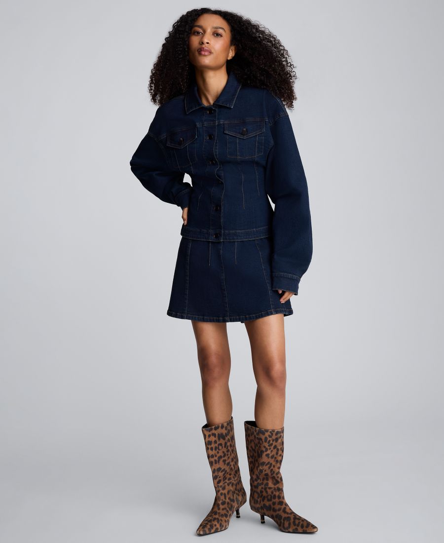 Женская джинсовая куртка-тракер с корсетным поясом Kenneth Cole, Midnight Rinse Wash
Женская джинсовая куртка-тракер с корсетным поясом Kenneth Cole, Midnight Rinse Wash