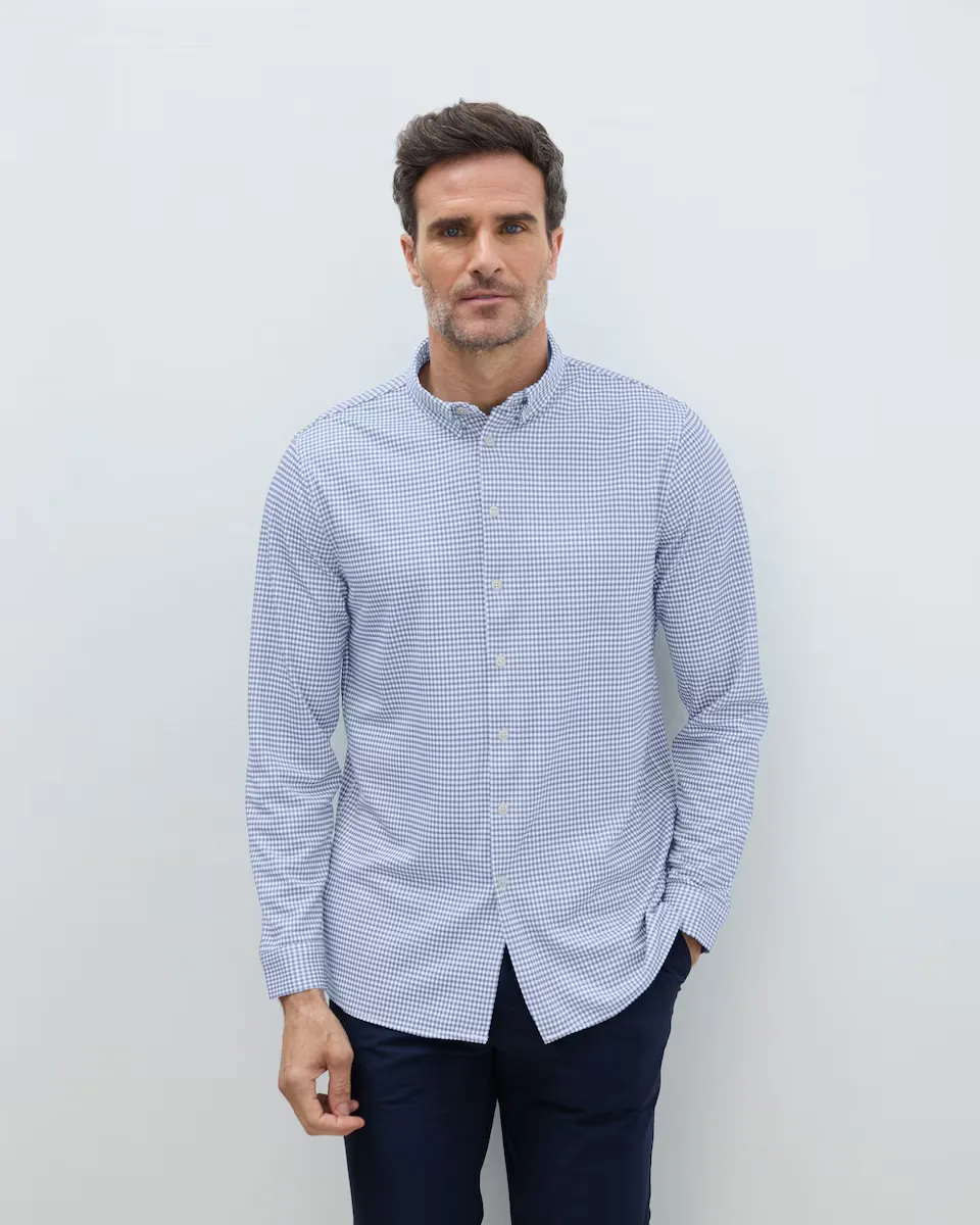 Рубашка мужская non iron с регулярным кроем в клетку виши Sepiia, синий
Рубашка мужская non iron с регулярным кроем в клетку виши Sepiia, синий