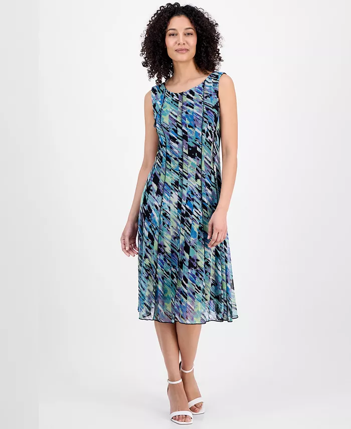 Миниатюрное платье миди без рукавов с принтом из сетки Connected, синий
Миниатюрное платье миди без рукавов с принтом из сетки Connected, синий