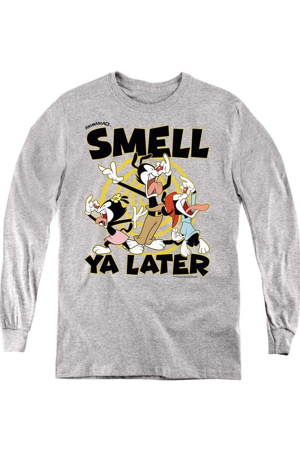 Молодежная толстовка с длинным рукавом Animaniacs "Smell Ya Later" Gildan, Athletic Heather 
Молодежная толстовка с длинным рукавом Animaniacs "Smell Ya Later" Gildan, Athletic Heather