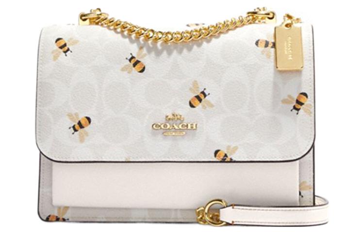 COACH Кожаная сумка-баул на холсте малого размера с наплечным ремнем через плечо для женщин ледниково-белого цвета 
COACH Кожаная сумка-баул на холсте малого размера с наплечным ремнем через плечо для женщин ледниково-белого цвета