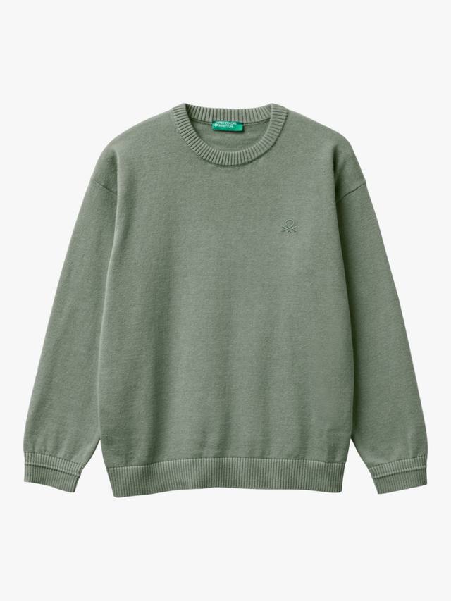 Детский хлопковый джемпер с ребристым воротником Benetton, Mid Green
Детский хлопковый джемпер с ребристым воротником Benetton, Mid Green