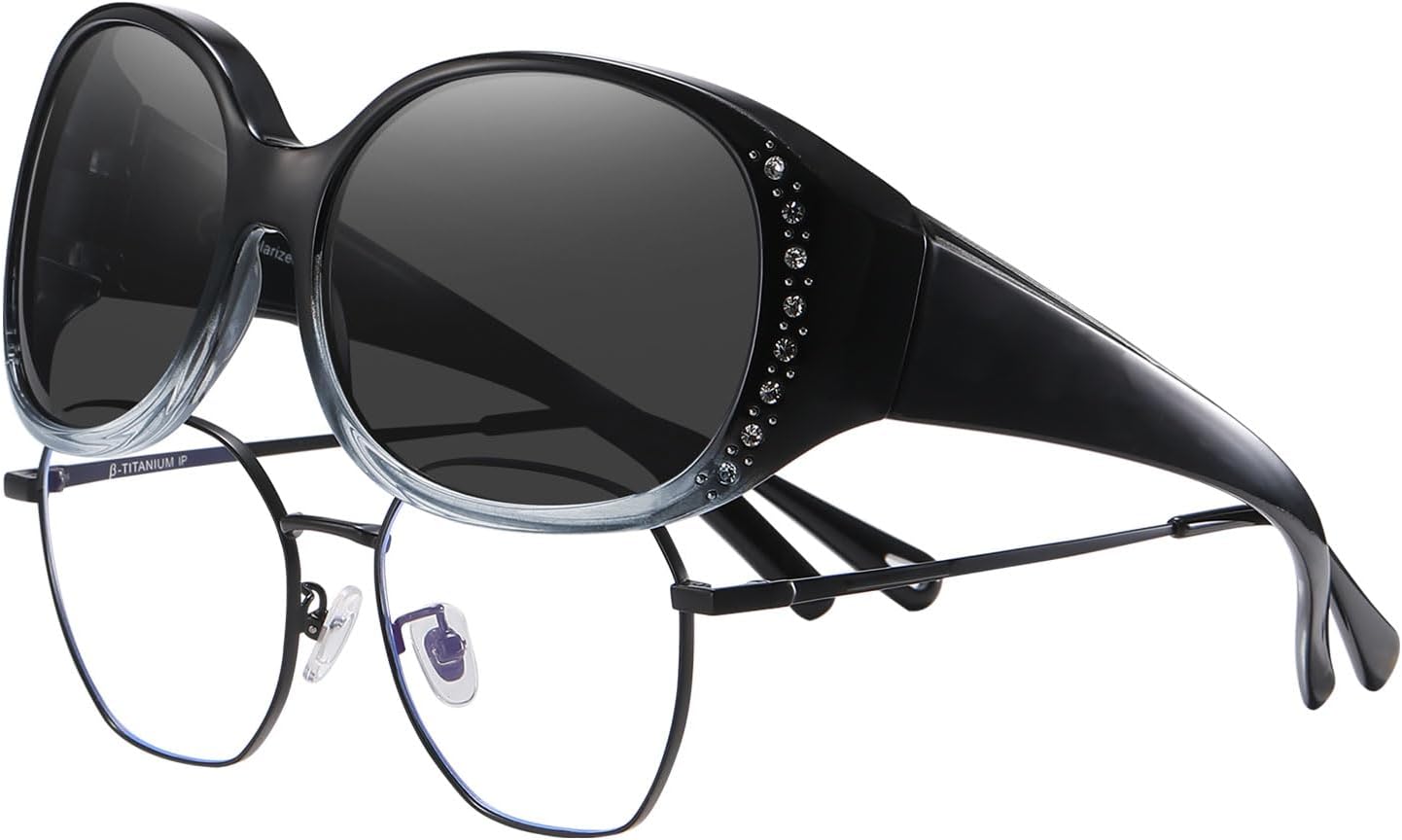 Женские поляризованные солнцезащитные очки HAOLOTA с блестками, солнцезащитные очки для коррекции зрения, защита от УФ-излучения UV400, L Size Blackblue Frame Grey Lens
Женские поляризованные солнцезащитные очки HAOLOTA с блестками, солнцезащитные очки для коррекции зрения, защита от УФ-излучения UV400, L Size Blackblue Frame Grey Lens