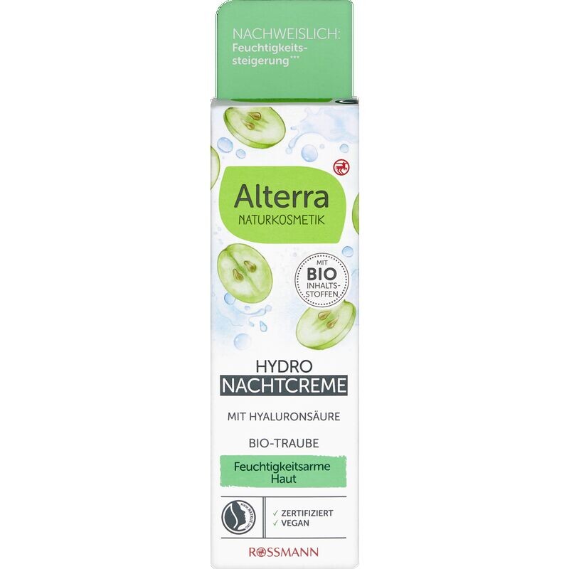 Ночной крем Hydro с органическим виноградом и органическим белым чаем Alterra NATURKOSMETIK, 50 ml
Ночной крем Hydro с органическим виноградом и органическим белым чаем Alterra NATURKOSMETIK, 50 ml