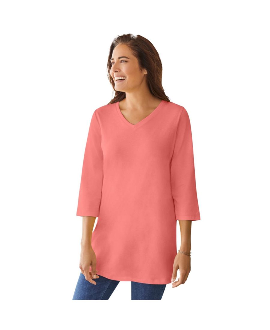 Туника больших размеров с рукавами три четверти и V-образным вырезом Woman Within, Sweet coral
Туника больших размеров с рукавами три четверти и V-образным вырезом Woman Within, Sweet coral