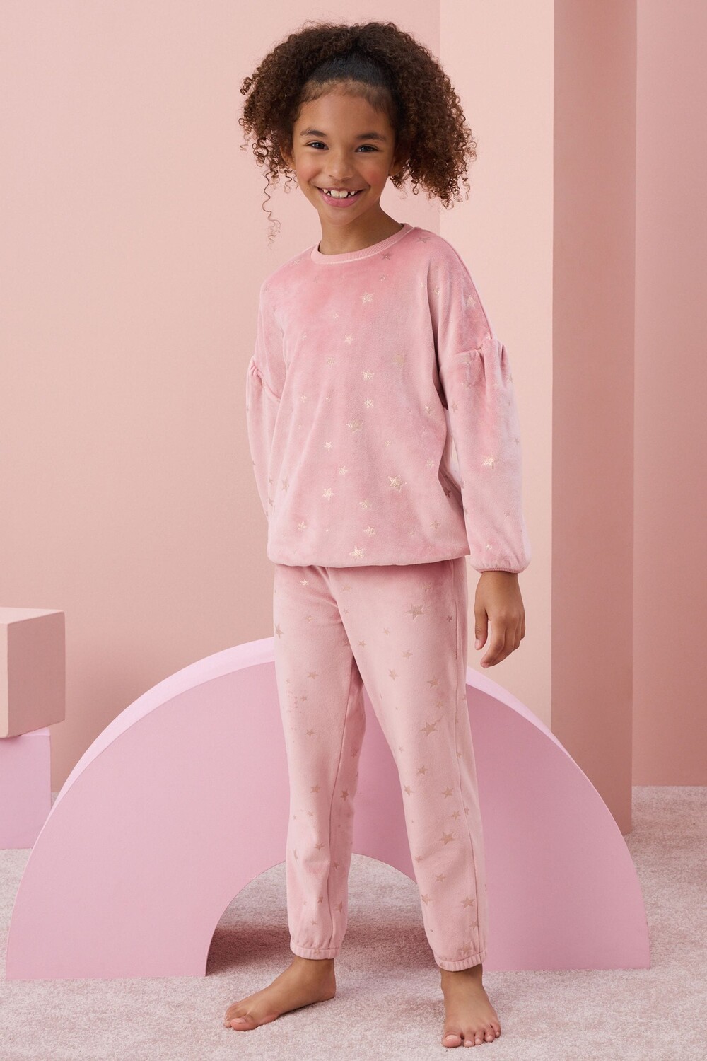 Уютная флисовая пижама (9 мес 16 лет) Next, розовый