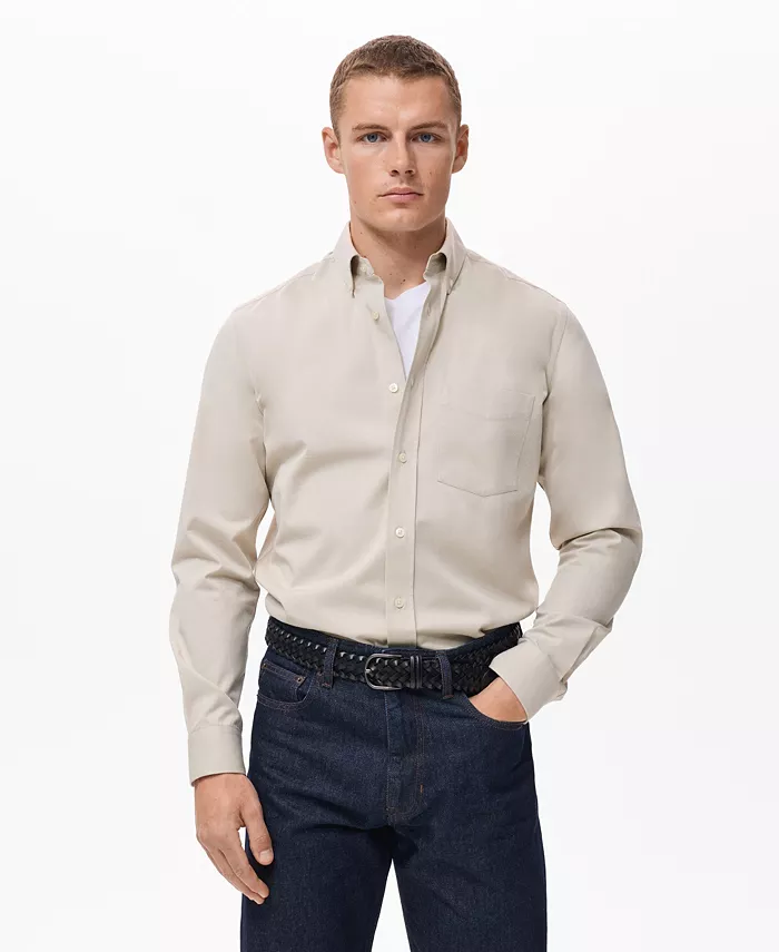 Мужская хлопковая рубашка Regular Fit с карманом Mango, загар/бежевый
Мужская хлопковая рубашка Regular Fit с карманом Mango, загар/бежевый