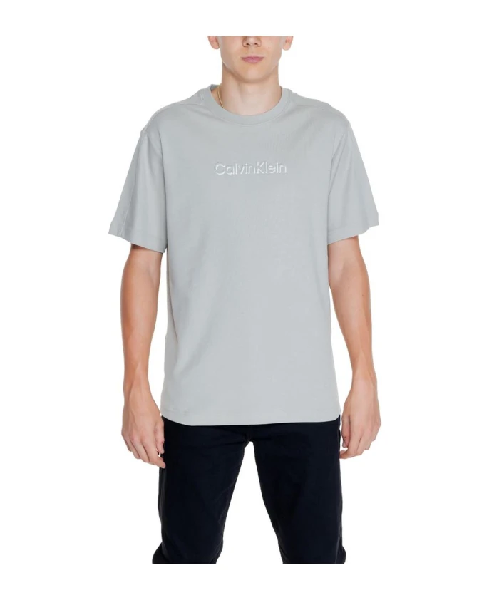 Серая хлопковая футболка с круглым вырезом Calvin Klein, серый
Серая хлопковая футболка с круглым вырезом Calvin Klein, серый