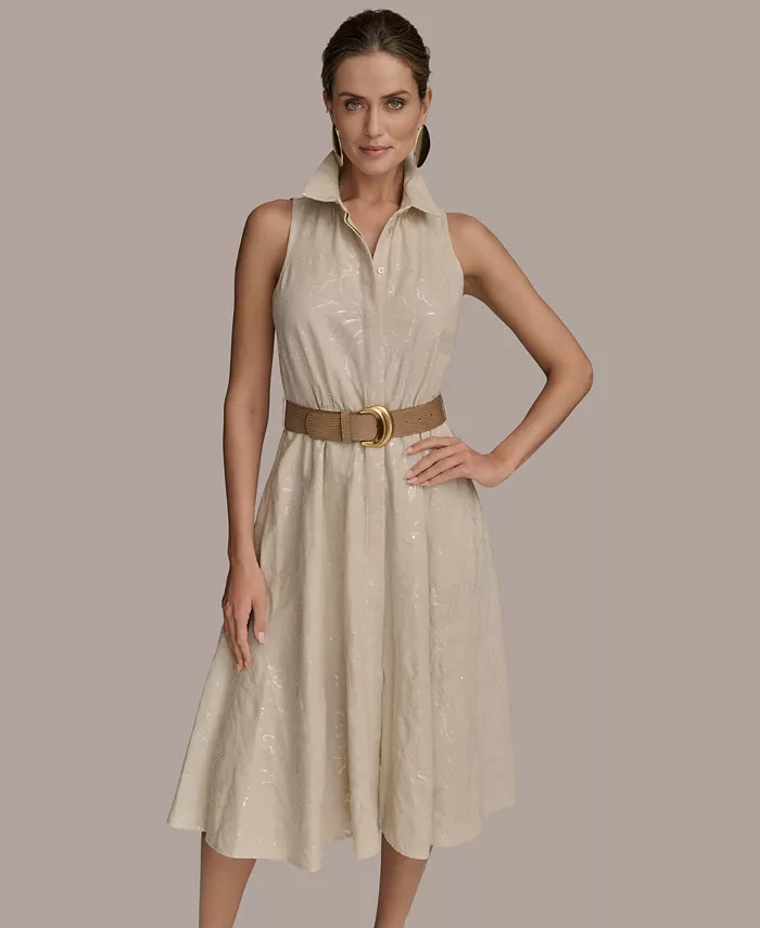 Женское льняное платье-рубашка с поясом, украшенное пайетками Donna Karan New York, коричневый/бежевый
Женское льняное платье-рубашка с поясом, украшенное пайетками Donna Karan New York, коричневый/бежевый