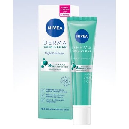 Derma Skin Clear Ночной эксфолиатор для проблемной кожи 40 мл Nivea
Derma Skin Clear Ночной эксфолиатор для проблемной кожи 40 мл Nivea