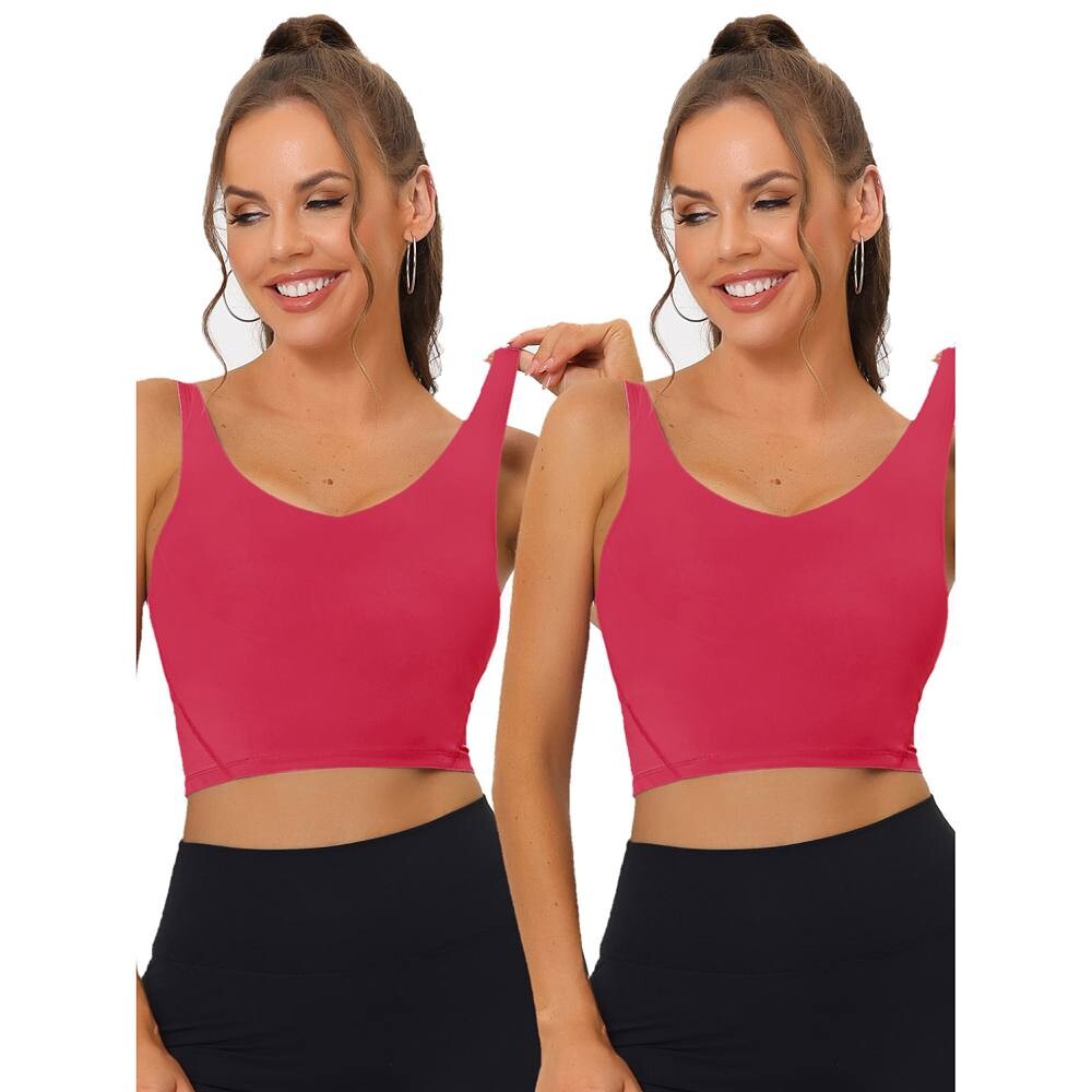 2 упаковки женских удлиненных спортивных бюстгальтеров для йоги с мягкой подкладкой и средней поддержкой для тренировок и фитнеса ALLEGRA K, цвет Rose Red
2 упаковки женских удлиненных спортивных бюстгальтеров для йоги с мягкой подкладкой и средней поддержкой для тренировок и фитнеса ALLEGRA K, цвет Rose Red